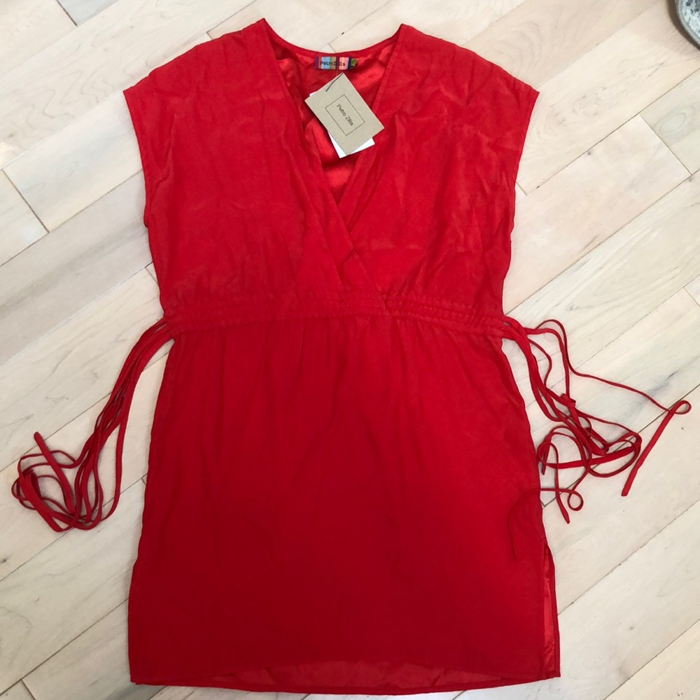 Petro Zillia red silk Moses dress small